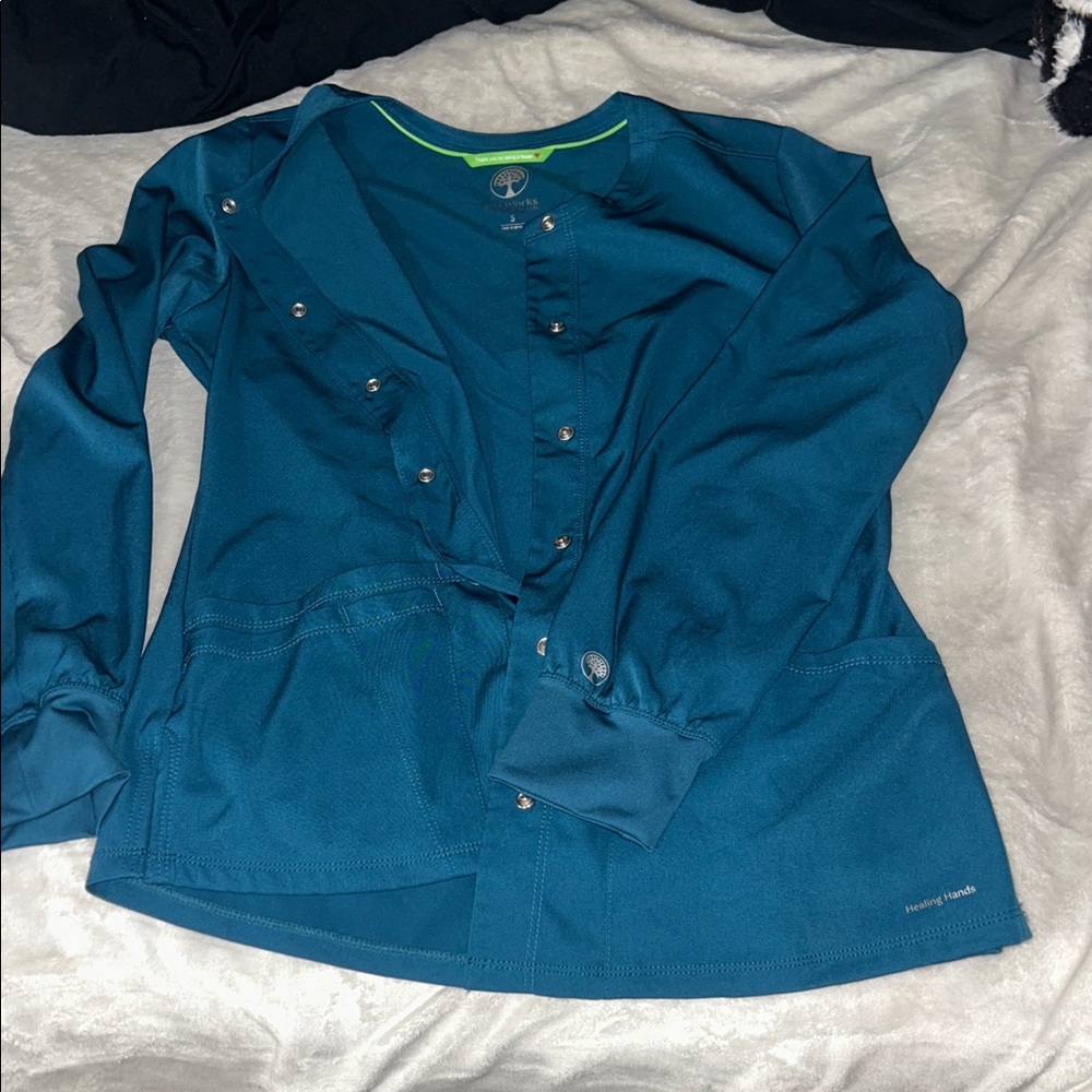 Teal Women's scrub jacket